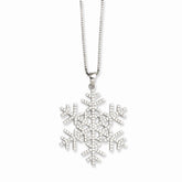 Sterling Silver 925 Snowflake Necklace with 205 CZ for Elegant Charm - 18